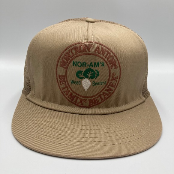 NOR-AM Other - Vintage Trucker Hat NOR-AM Betanex‎ Weed Beeters Tan Mesh Snapback